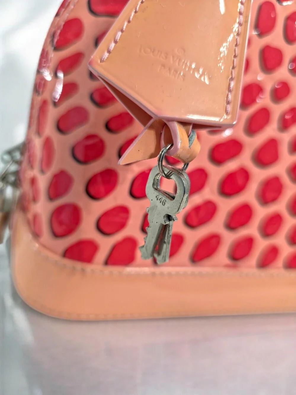 Louis Vuitton Limited Edition Alma BB Monogram Vernis Jungle Dot Crossbody Bag